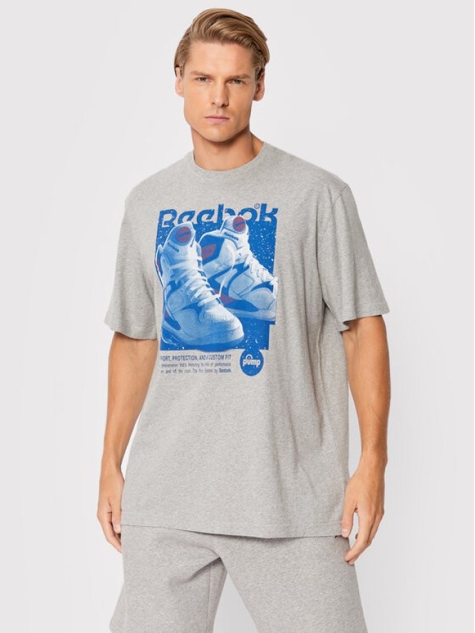 Reebok T-Shirt Series Retro Pump HS4849 Szary Oversize