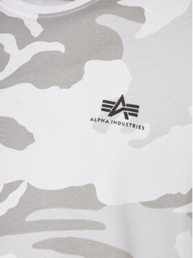Alpha Industries T-Shirt Basic T Small Logo Camo 188505C Szary Regular Fit