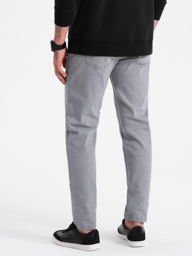 Spodnie męskie jeansowe bez przetarć SLIM FIT - szare V1 OM-PADP-0148 - XXL