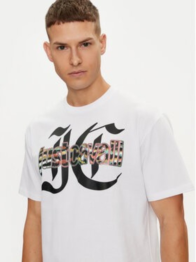 Just Cavalli T-Shirt 76OAHG12 Biały Regular Fit