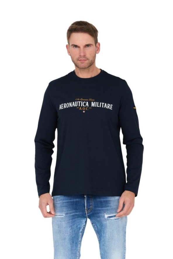 AERONAUTICA MILITARE Granatowy longsleeve A.O.C.