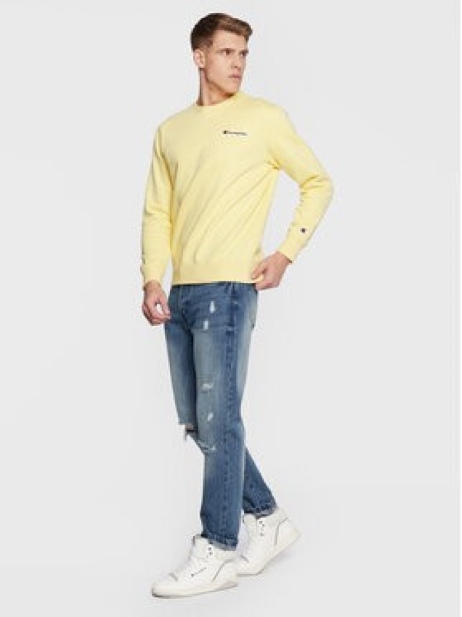 Champion Bluza Small Script Logo Embroidery 217863 Żółty Regular Fit