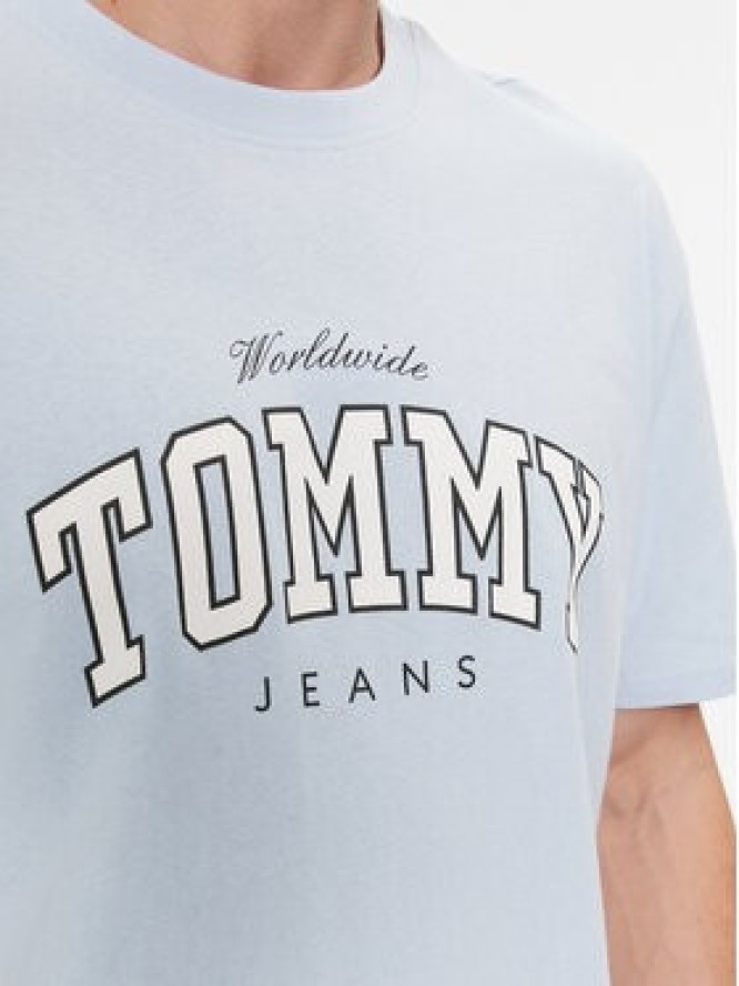 Tommy Jeans T-Shirt Varsity DM0DM18287 Błękitny Regular Fit