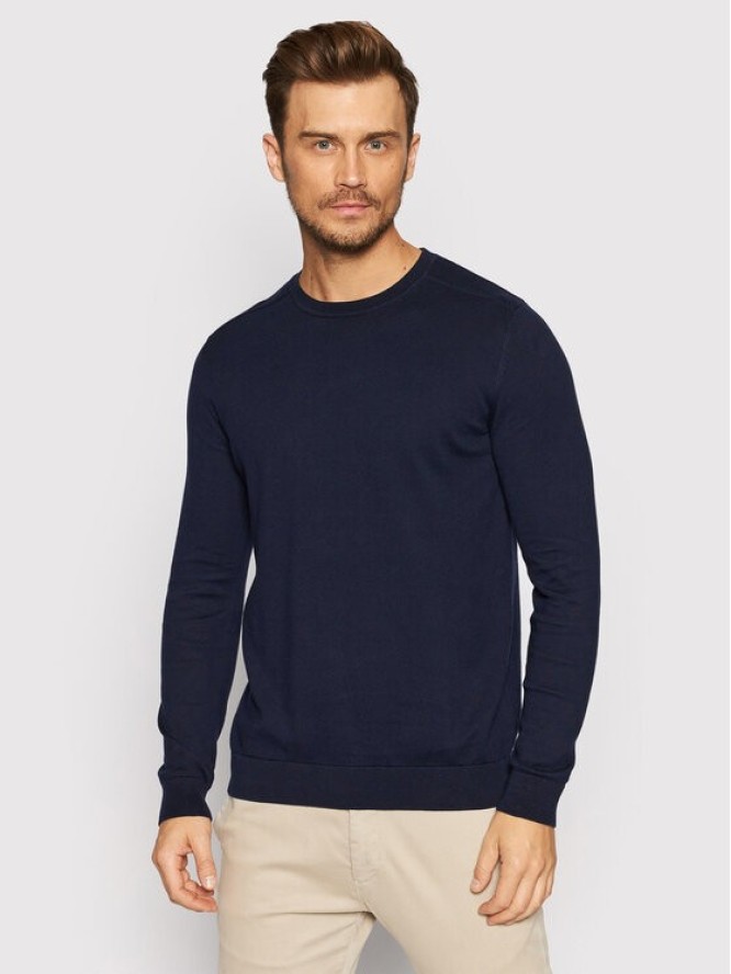 Selected Homme Sweter Berg 16074682 Granatowy Regular Fit