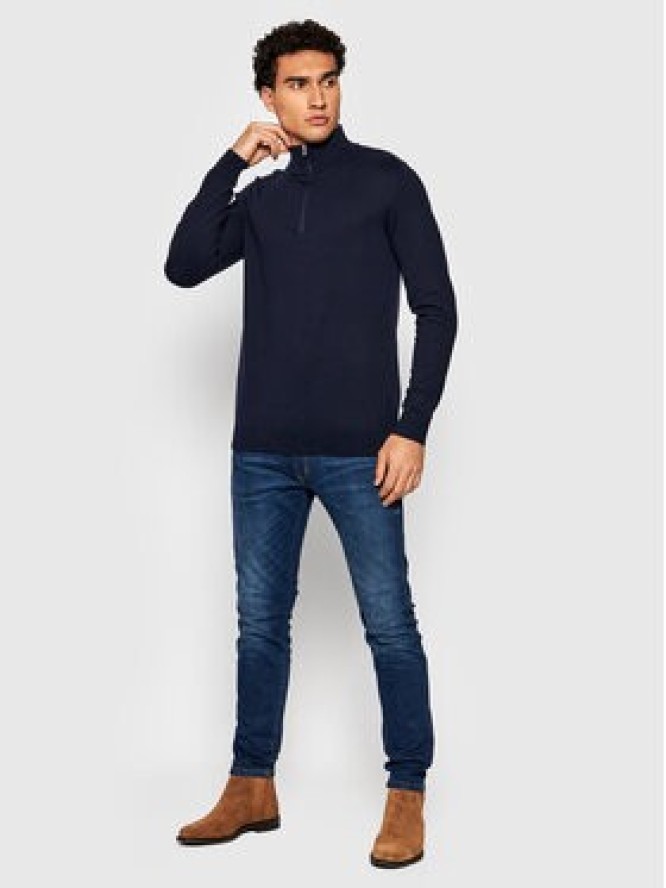 Selected Homme Sweter Berg 16074687 Granatowy Regular Fit