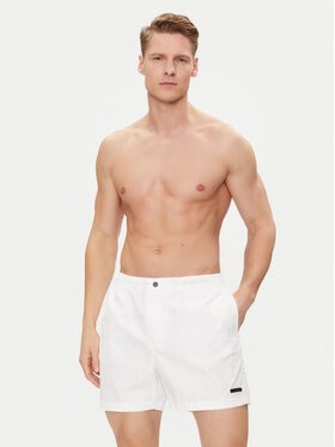 Calvin Klein Swimwear Szorty kąpielowe KM0KM00943 Biały Regular Fit