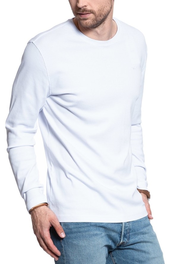 LONGSLEEVE MUSTANG crew neck basic general White 1006810 2045