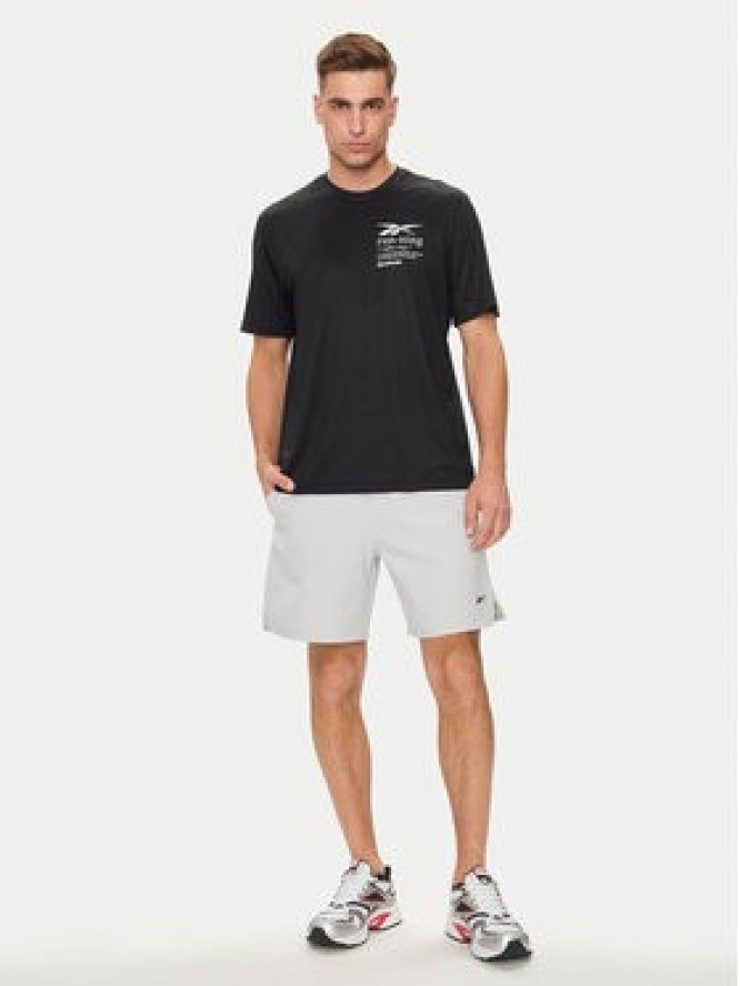 Reebok T-Shirt Run Graphic 100075314 Czarny Relaxed Fit