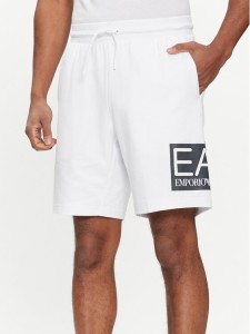 EA7 Emporio Armani Szorty sportowe 3DPS63 PJ05Z 1100 Biały Regular Fit