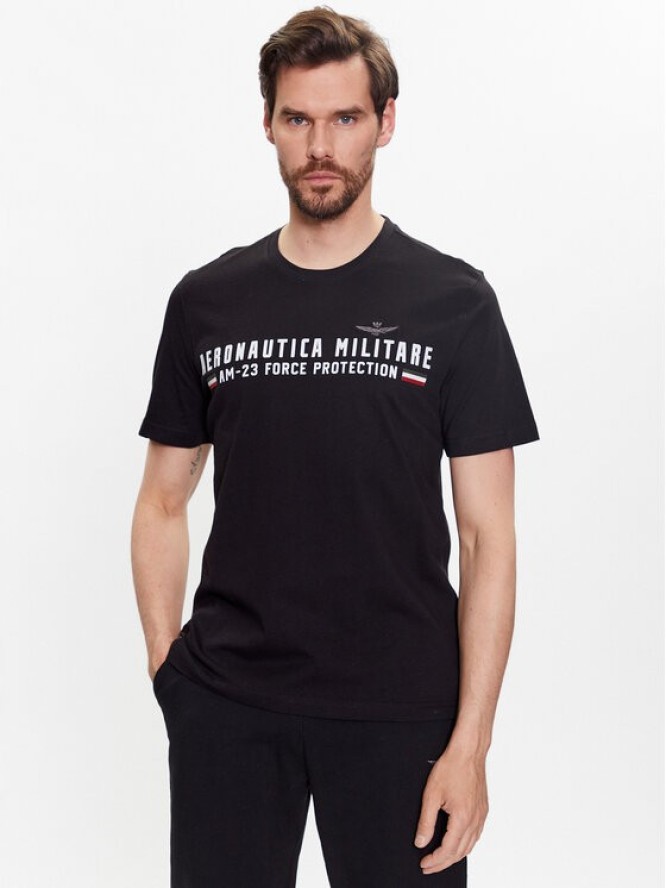 Aeronautica Militare T-Shirt 231TS1942J538 Czarny Regular Fit