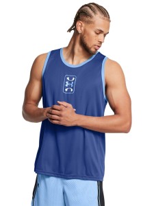 Tank top do koszykówki męski Under Armour UA Baseline Performance Tank - niebieski