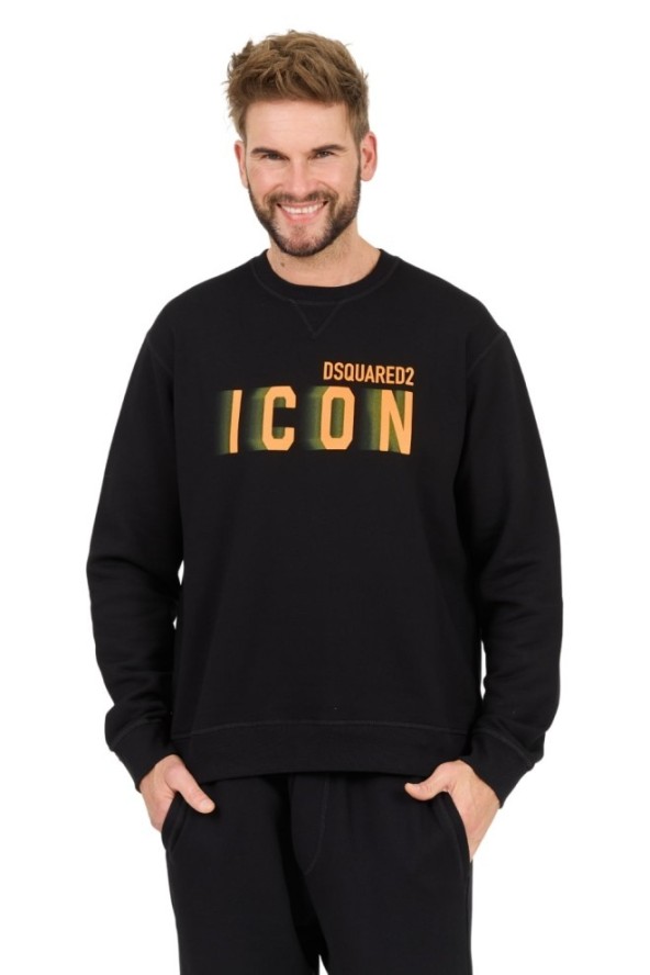 DSQUARED2 Czarna bluza Icon Blur Cool Fit Crewneck