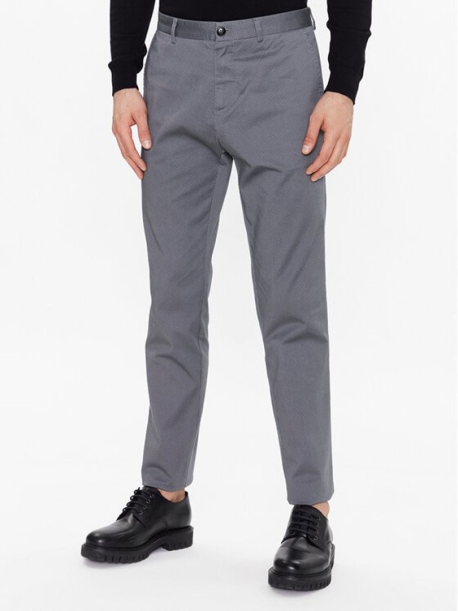 Sisley Chinosy 4JLESF023 Szary Slim Fit