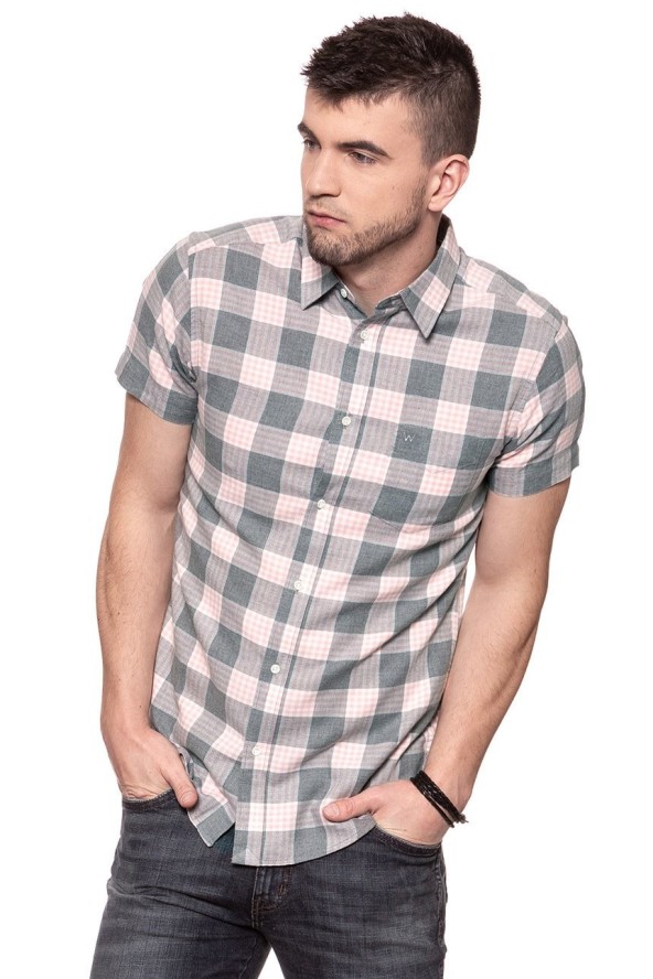KOSZULA MĘSKA KRÓTKI RĘKAW WRANGLER SS 1PKT SHIRT ROSE SHADOW W5881OYS8 112129603