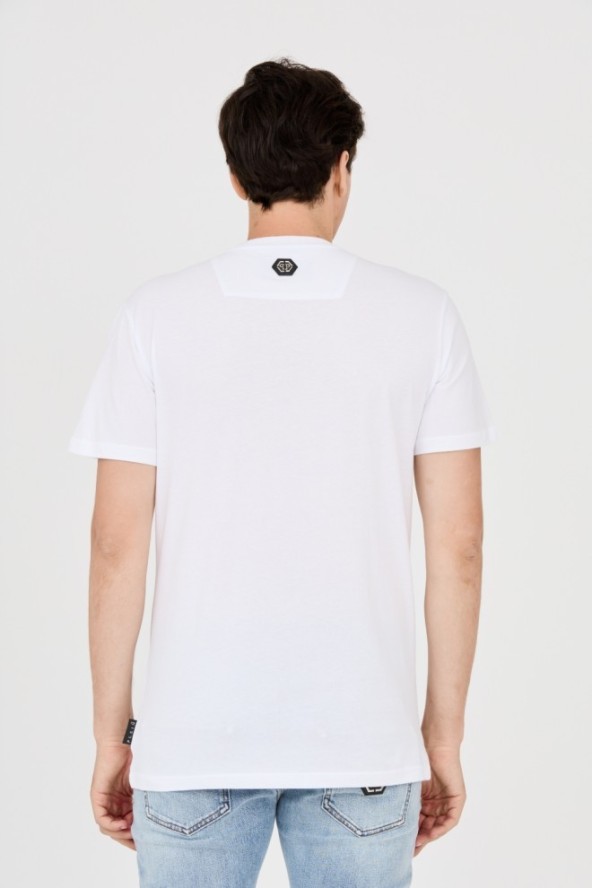 PHILIPP PLEIN T-shirt męski biały z dużym logo