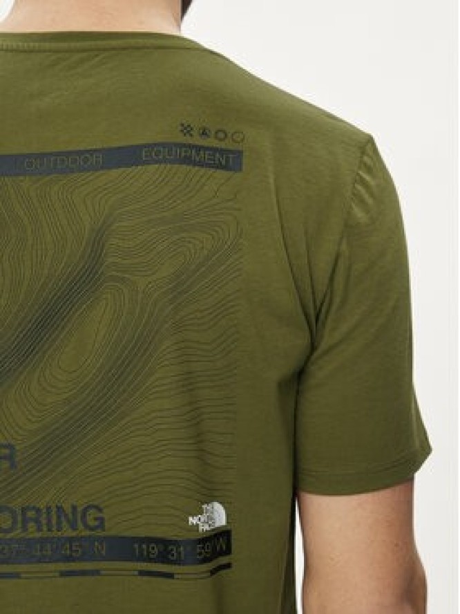 The North Face T-Shirt Foundation Mountain Lines NF0A8830 Zielony Regular Fit