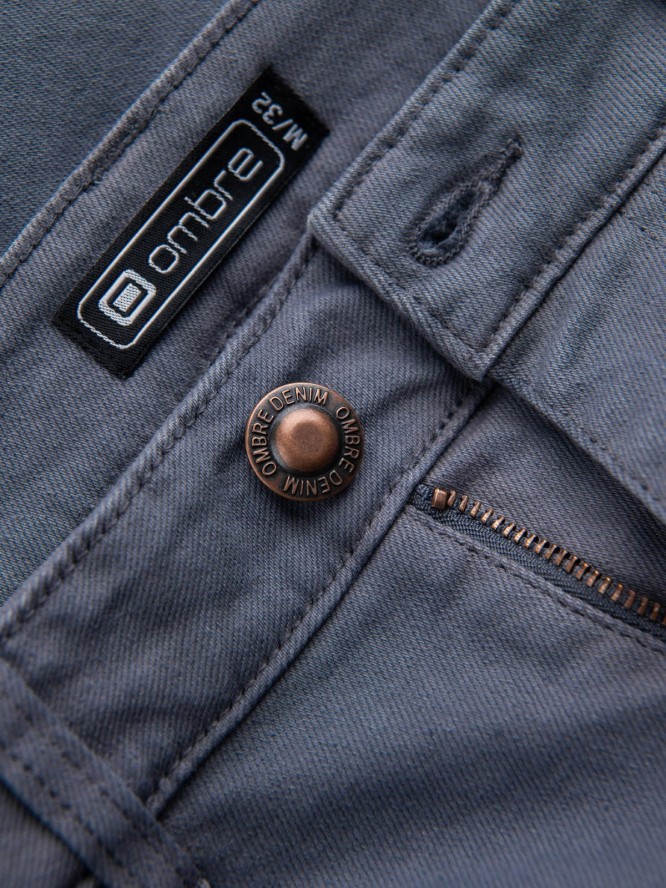Spodnie męskie jeansowe bez przetarć SLIM FIT - granatowe V4 OM-PADP-0148 - XXL