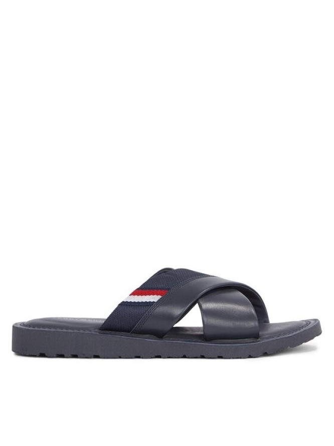 Tommy Hilfiger Klapki Core Hilfiger Lth Criss C Sandal FM0FM05010 Granatowy