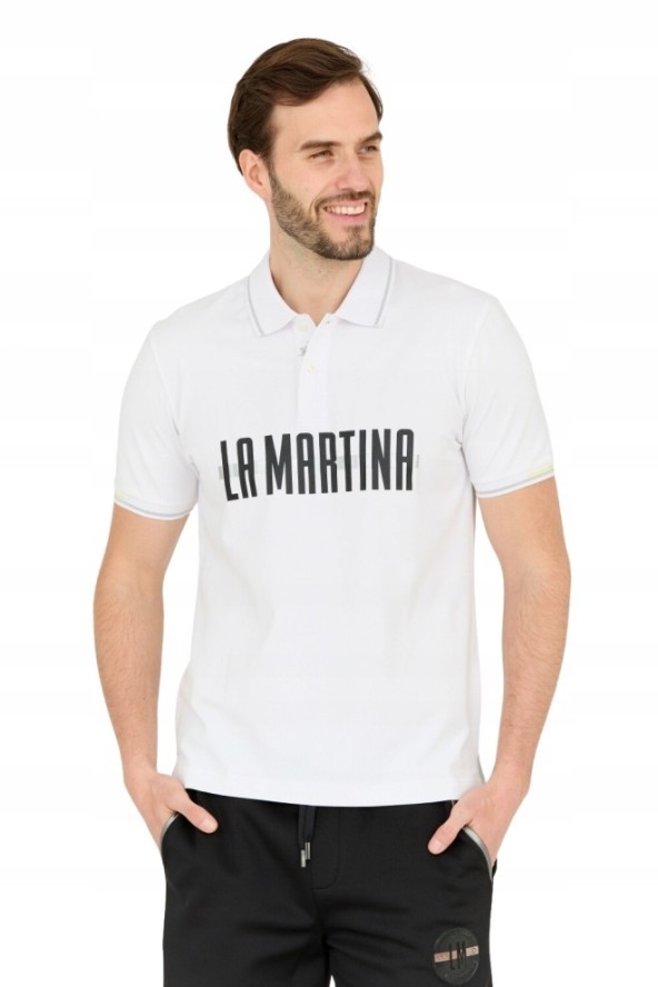 LA MARTINA Biała koszulka polo Regular Fit