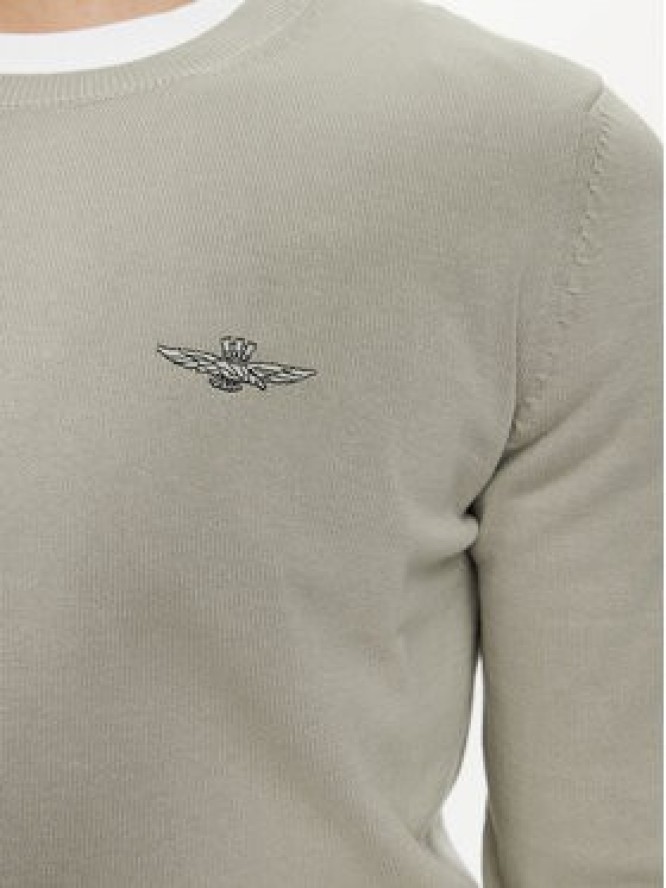 Aeronautica Militare Sweter 242MA1502L506 Beżowy Regular Fit