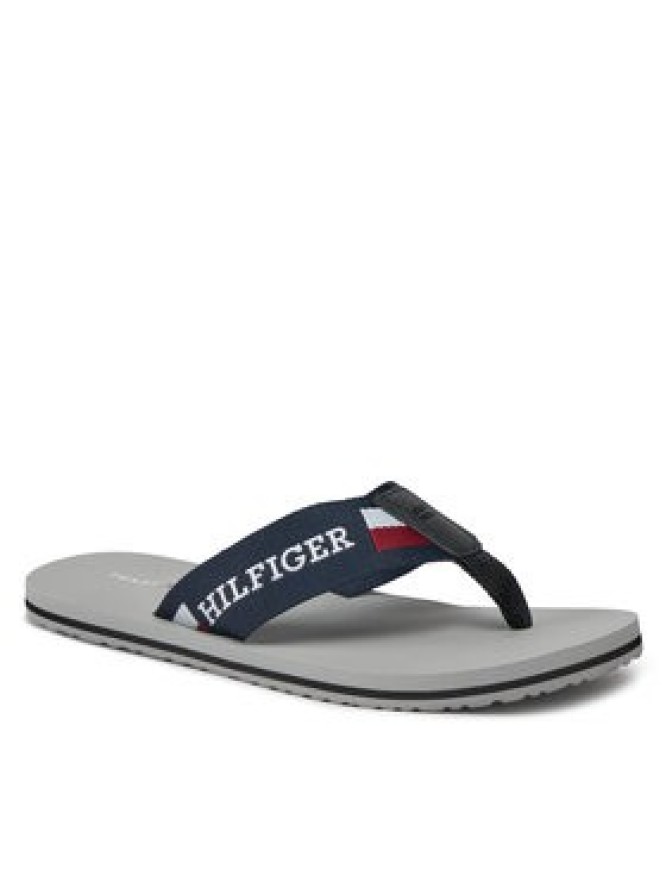 Tommy Hilfiger Japonki Corporate Monotype Beach Sandal FM0FM04913 Srebrny