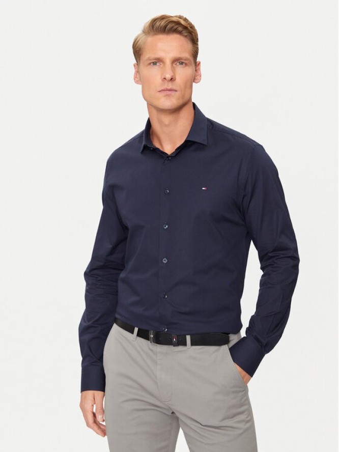 Tommy Hilfiger Koszula MW0MW38347 Granatowy Slim Fit