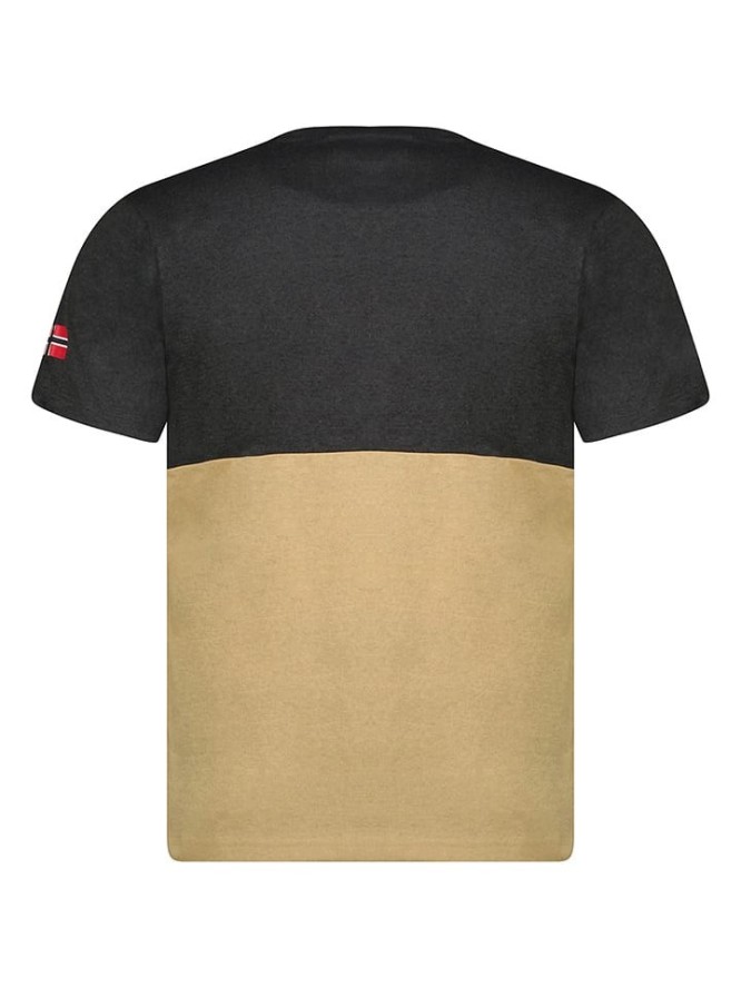 Geographical Norway Koszulka "Juillon" w kolorze beżowo-czarnym rozmiar: XXL