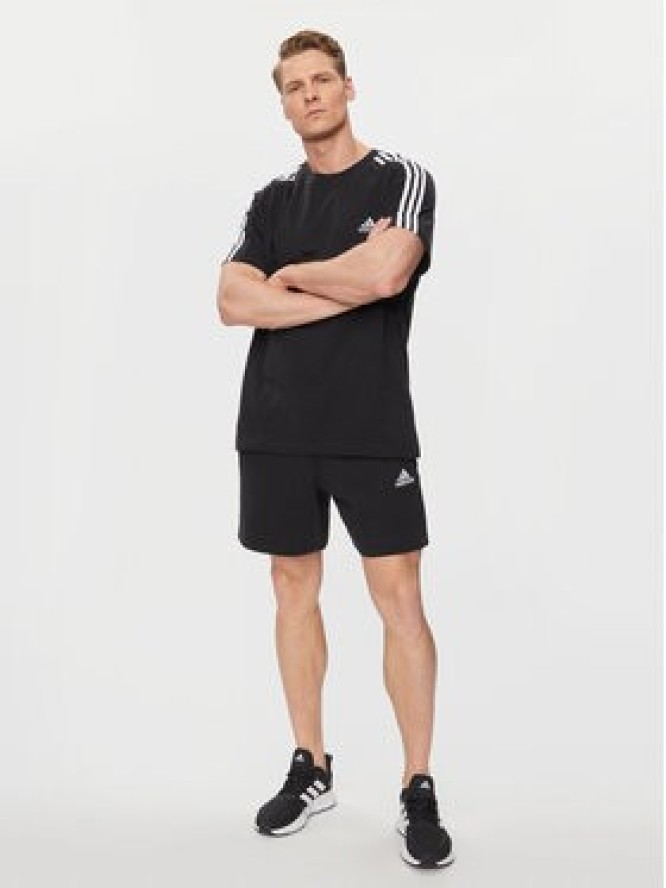 adidas Szorty sportowe Essentials French Terry 3-Stripes Shorts IC9435 Czarny Regular Fit