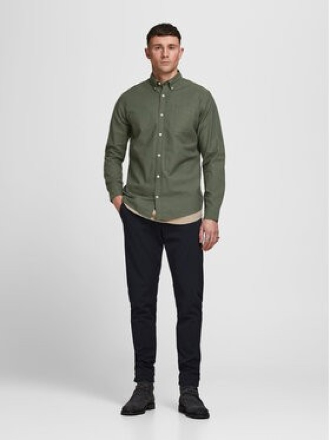 Jack&Jones Koszula 12182486 Zielony Slim Fit