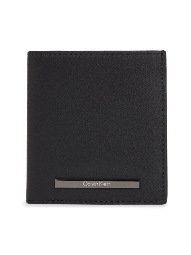 Calvin Klein Duży Portfel Męski Modern Bar Trifold 6Cc W/Coin K50K511836 Czarny