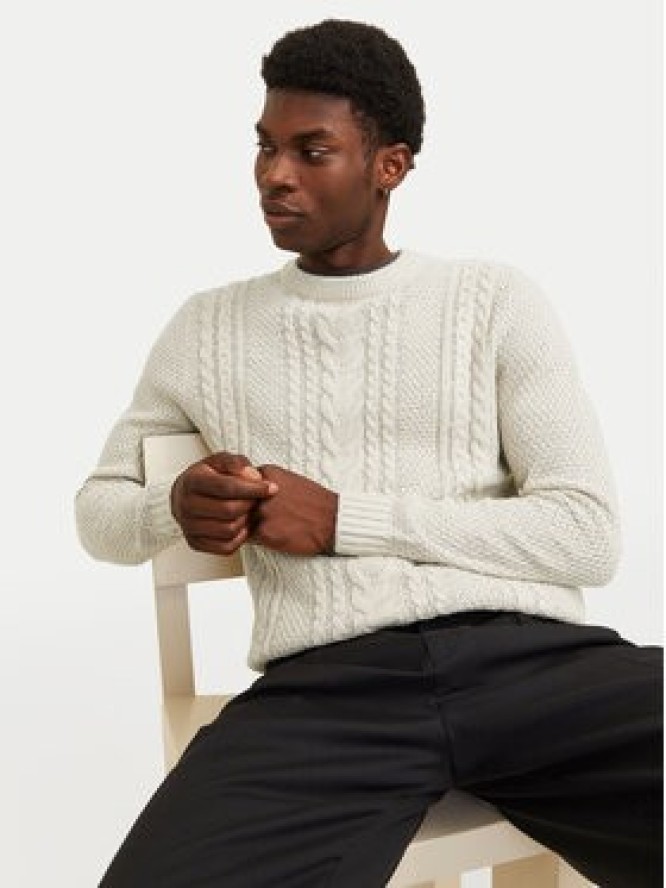 Jack&Jones Sweter Craig 12258480 Écru Regular Fit