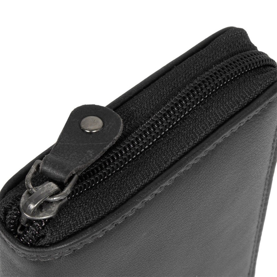 MUSTANG UDINE WALLET UNIWERSALNY SKÓRZANY PORTFEL PREMIUM POJEMNY NA KARTY SKÓRA BLACK 06.102100