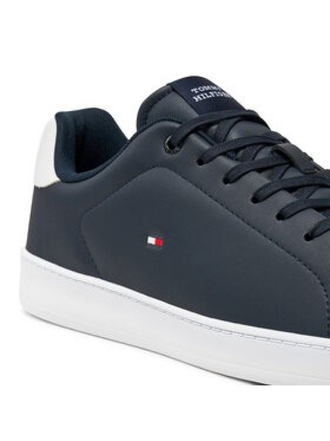 Tommy Hilfiger Sneakersy Court Cupsole Leather Flag FM0FM05451 Granatowy