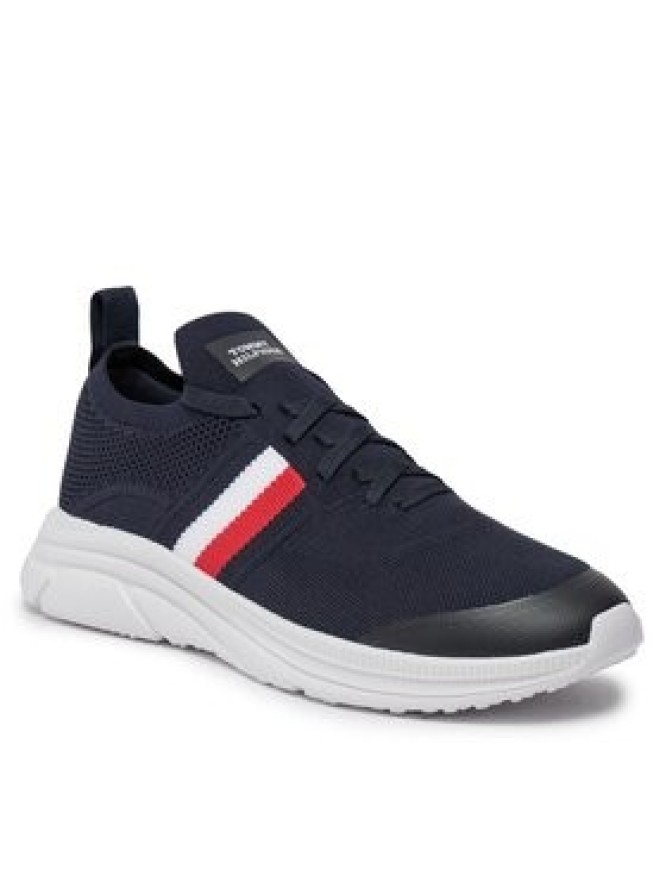 Tommy Hilfiger Sneakersy Modern Runner Knit Stripes Ess FM0FM04798 Granatowy