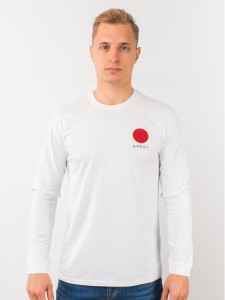 Edwin Longsleeve Japanese Sun Ts I026678 TH14J94 267 Biały Regular Fit