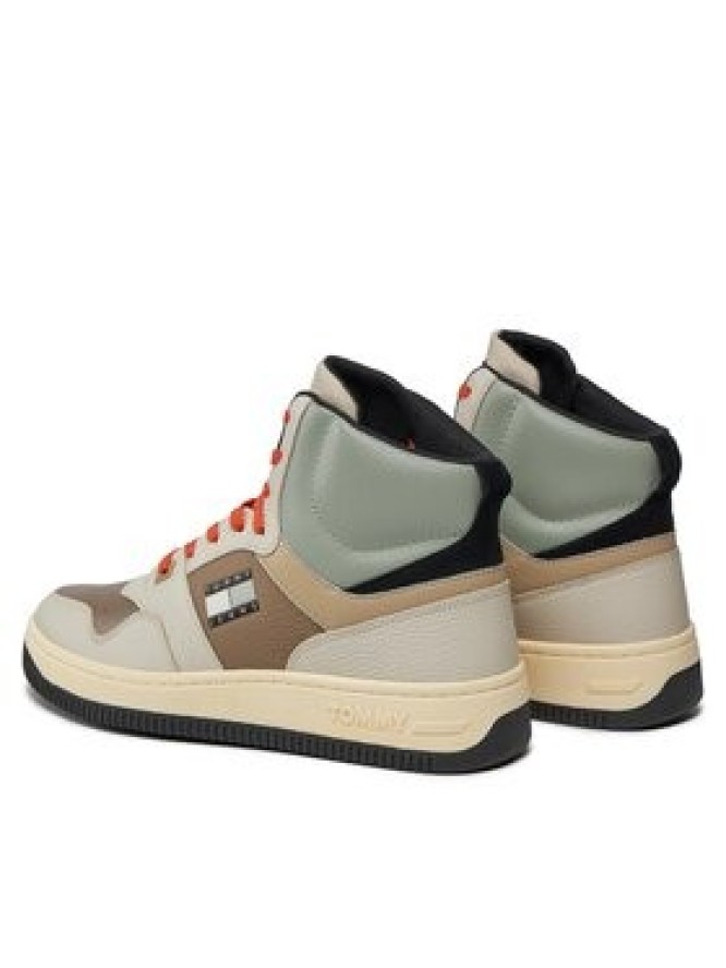 Tommy Jeans Sneakersy Tjm Basket Mid Leather EM0EM01258 Beżowy