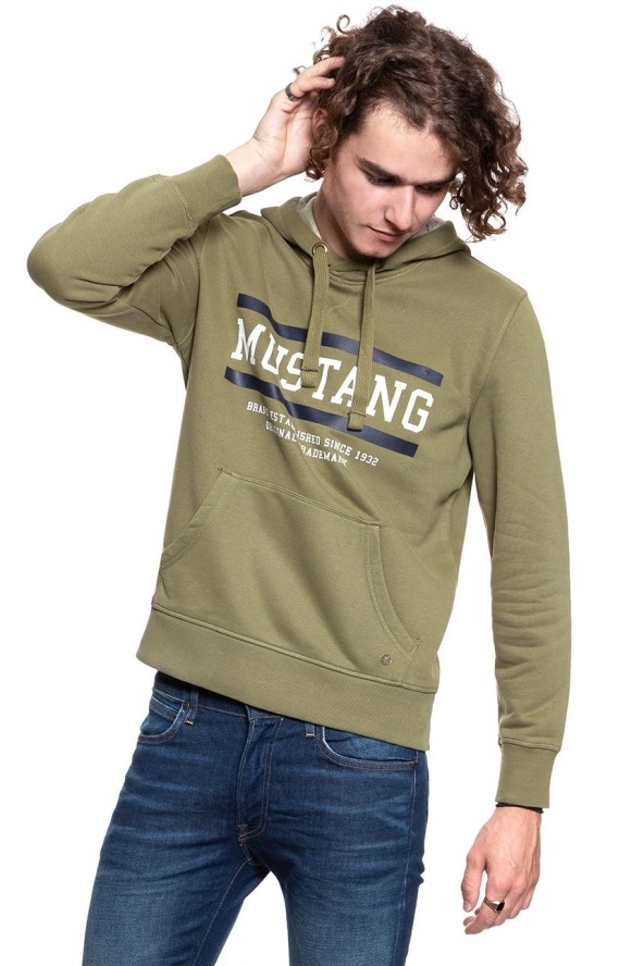 MUSTANG BLUZA Bennet H Logo BURNT OLIVE 1008008 6358