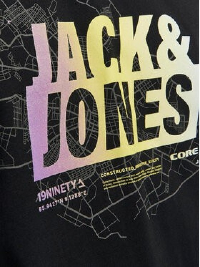 Jack&Jones T-Shirt Map 12257908 Czarny Regular Fit