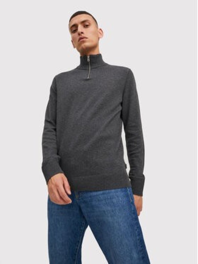 Jack&Jones Sweter Emil 12189339 Szary Regular Fit