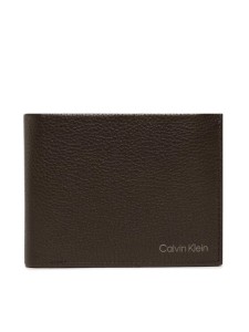 Calvin Klein Duży Portfel Męski Warmth Trifold 10Cc W/Coin L K50K507969 Brązowy