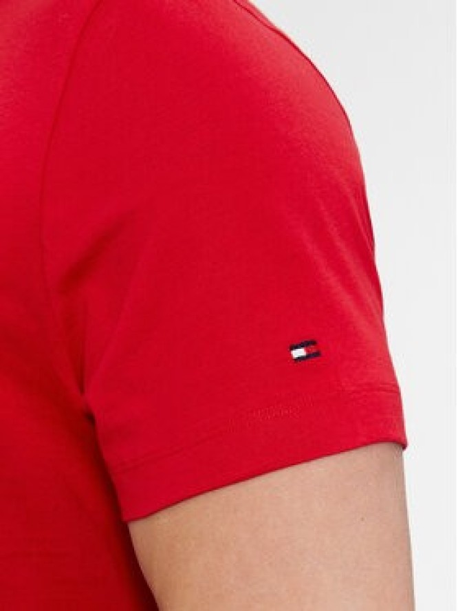 Tommy Hilfiger T-Shirt Small Hilfiger Tee MW0MW34387 Czerwony Slim Fit