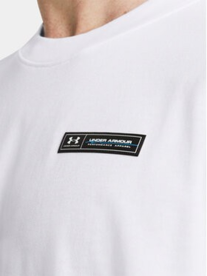 Under Armour T-Shirt Ua Hw Armour Label Ss 1382831-100 Biały Loose Fit
