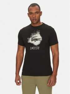 Lacoste T-Shirt TH8917 Czarny Regular Fit
