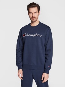 Champion Bluza Embroided Script Logo 217859 Granatowy Regular Fit