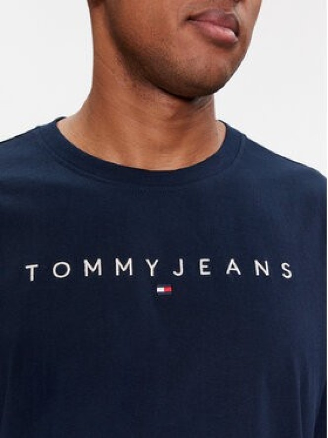 Tommy Jeans T-Shirt Linear Logo DM0DM17993 Granatowy Regular Fit