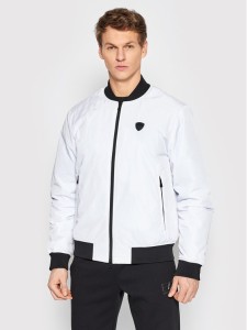 EA7 Emporio Armani Kurtka bomber 8NPB10 PN7LZ 1100 Biały Regular Fit