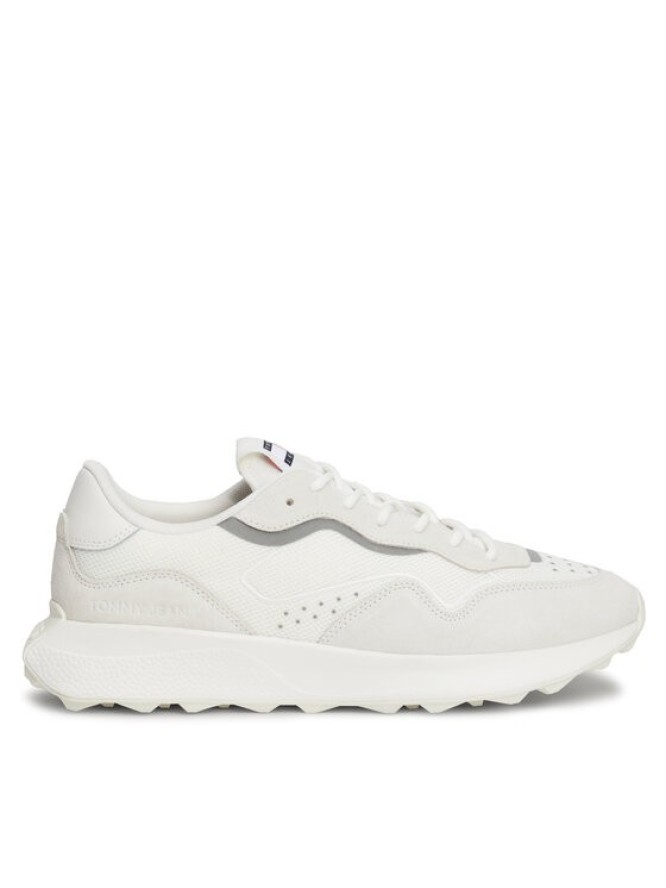 Tommy Jeans Sneakersy Tjm Runner Mix Material EM0EM01381 Écru