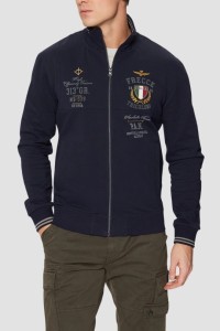 AERONAUTICA MILITARE Granatowa bluza męska Color-block