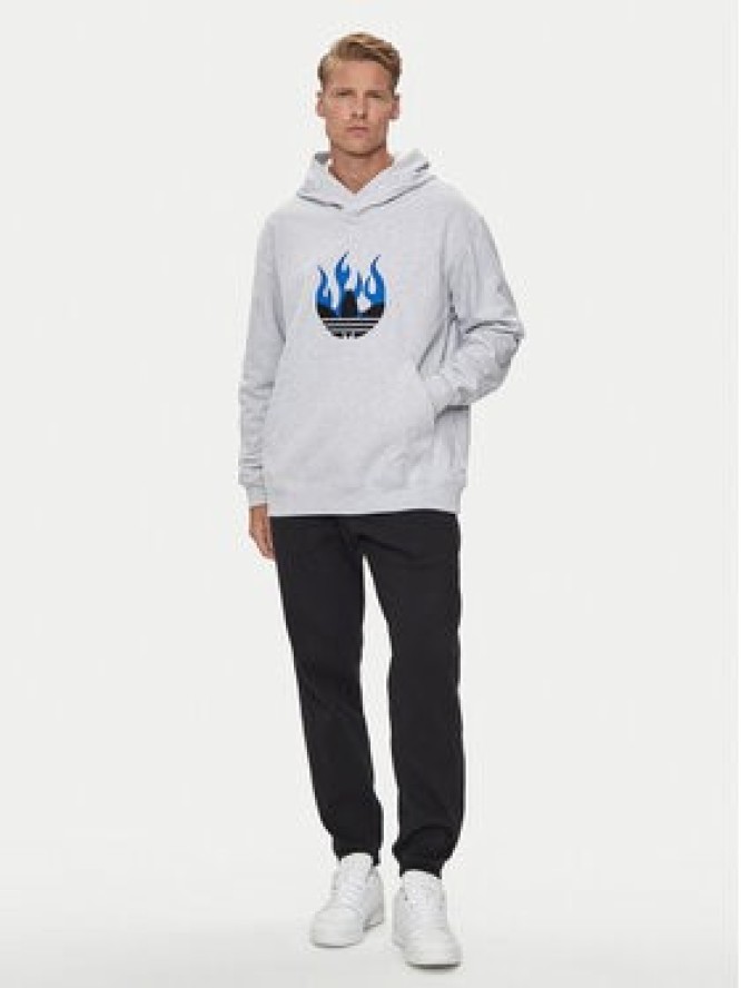 adidas Bluza Flames Logo IS2947 Szary Regular Fit