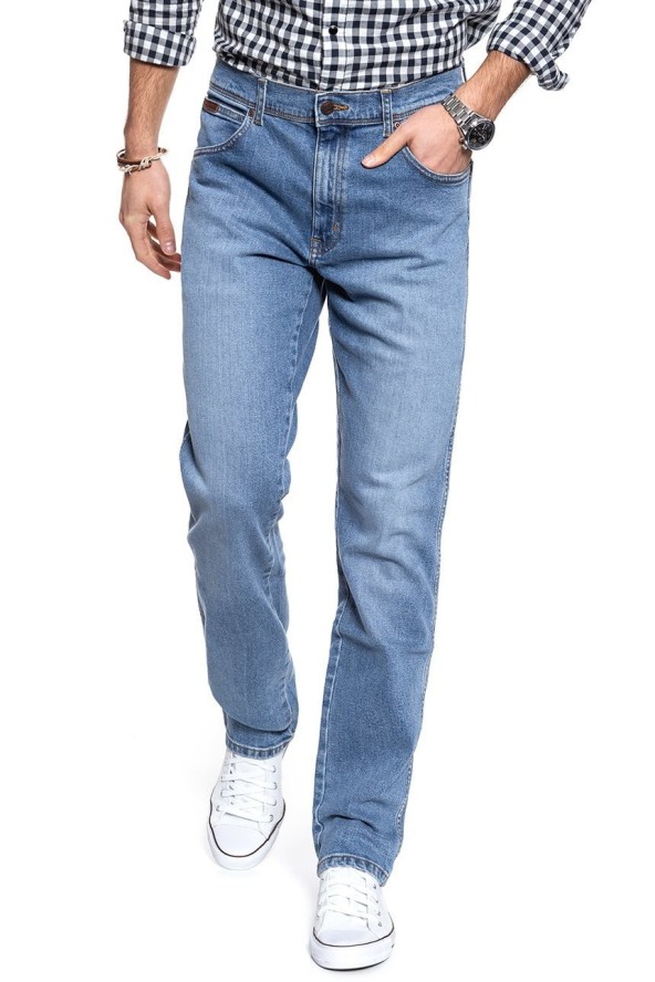 WRANGLER SPODNIE MĘSKIE TEXAS SLIM BLUE HONOR W12SM511Q